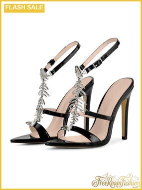 Gladiator Stiletto Heels Fish Bone Strappy Sandals Lace Up